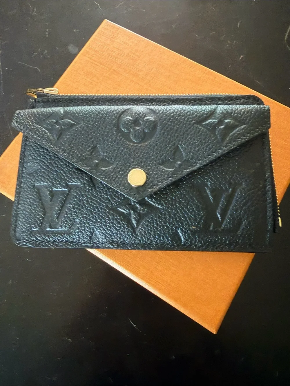 Louis Vuitton Black Monogram recto verso Holder with Zip